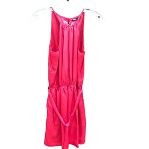 Express Red Belted Sleeveless Keyhole Neck Sundress Sz XS